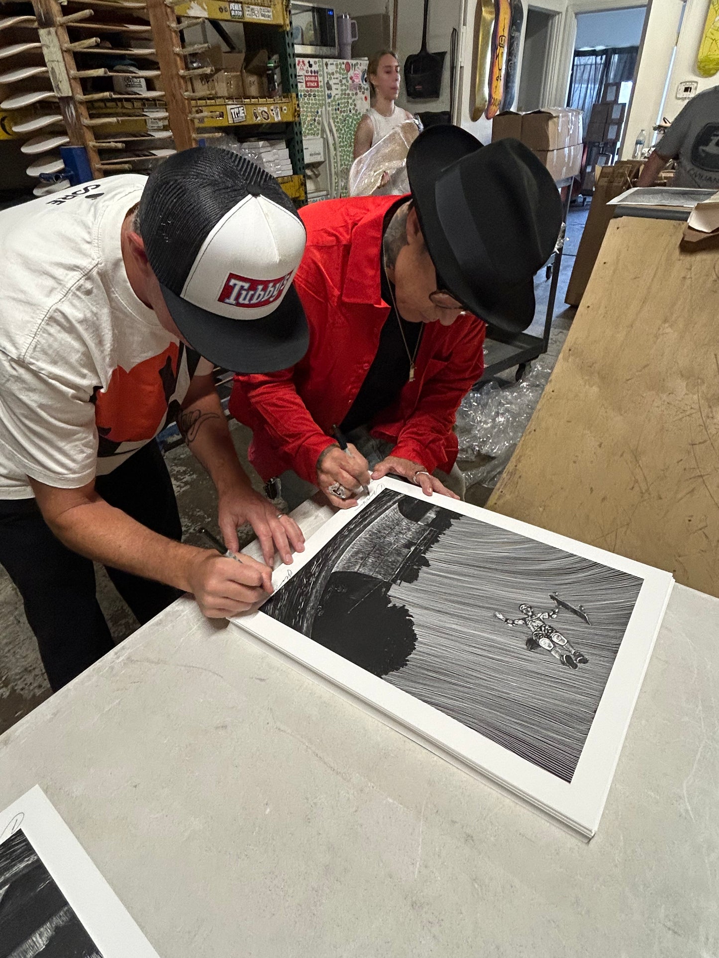 Baraja histórica autografiada y dibujada a mano de Jeremy Wray "Water Tower Ollie"