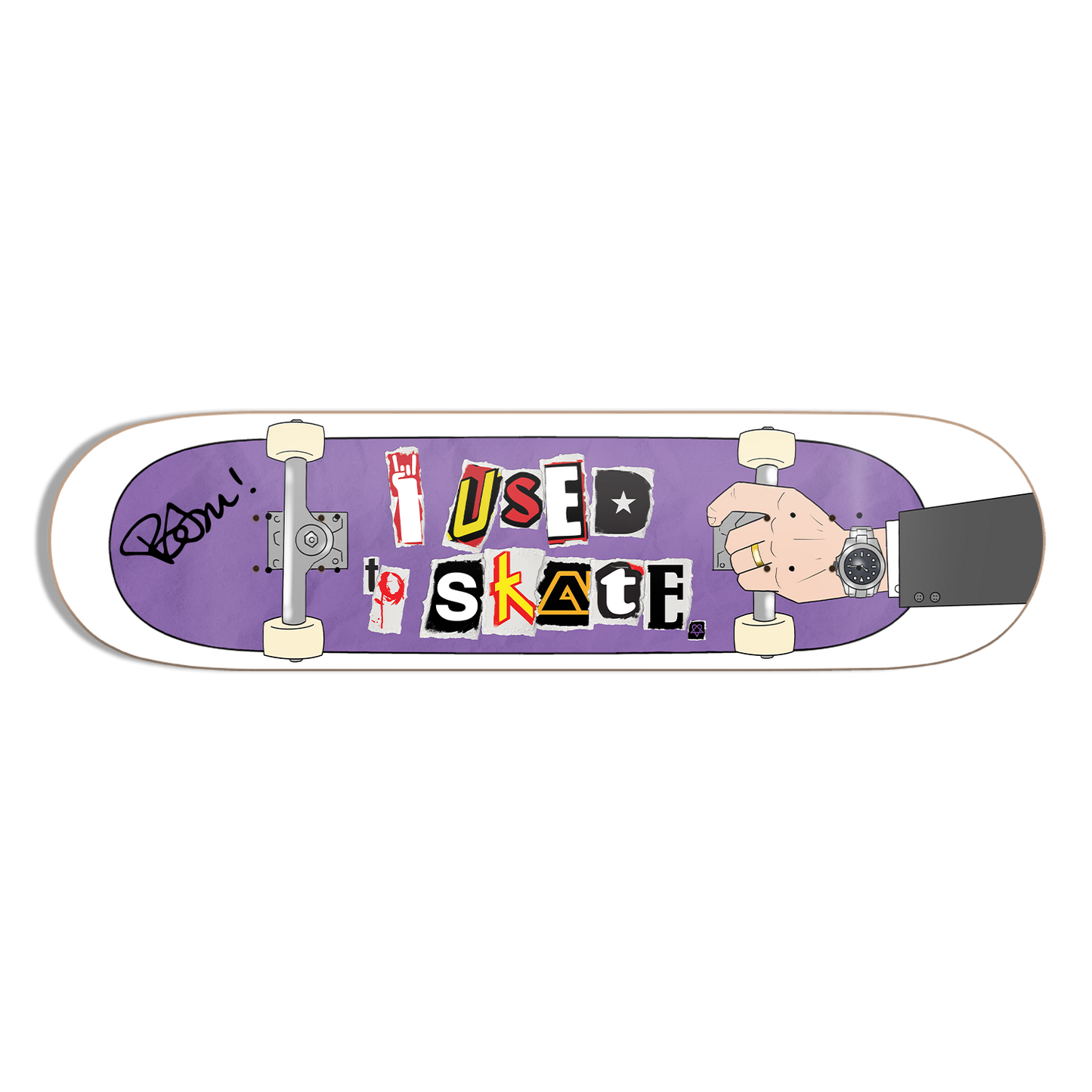 PRE-SALE-Exclusive Colorway Bam Margera Autographed 'I Used to Skate' Mall Grab Board