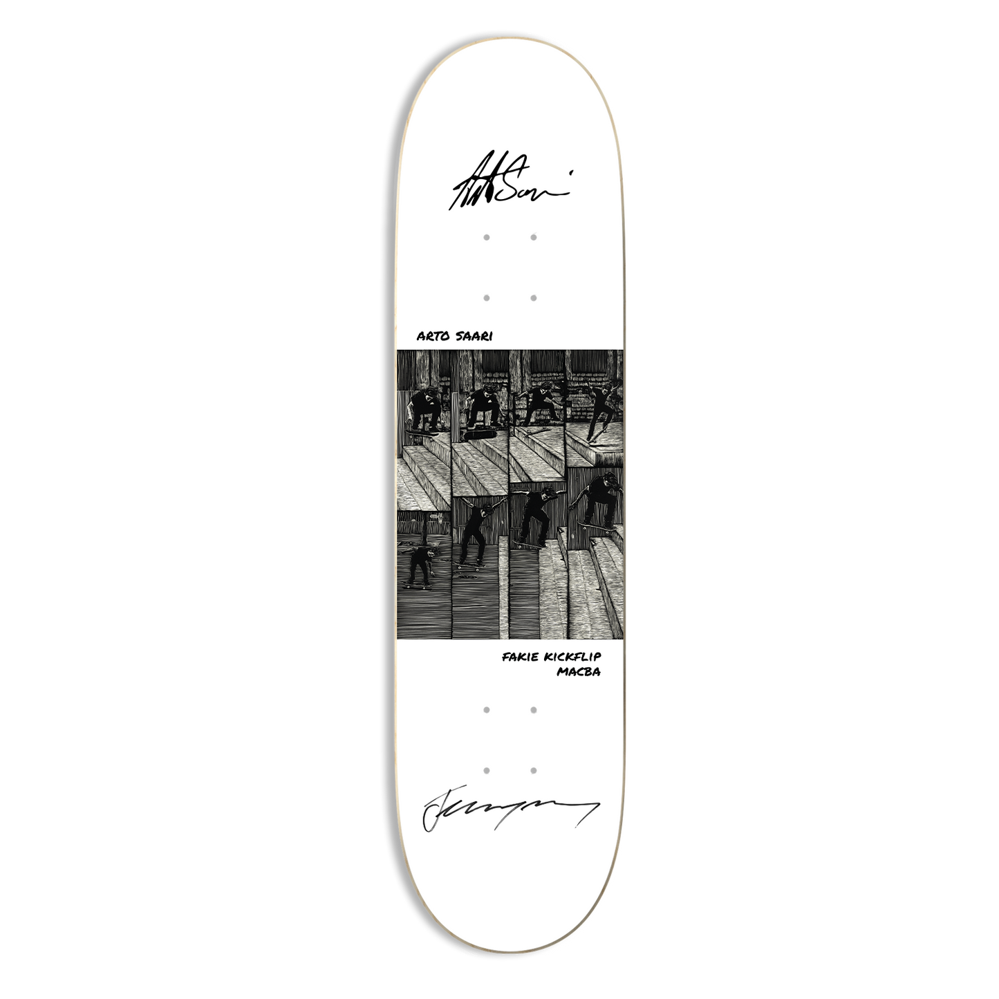 Aarto Sarri 'Fakie Flip Macba' Autographed Artist Series Deck – Limited Edition | Jeremy Wray