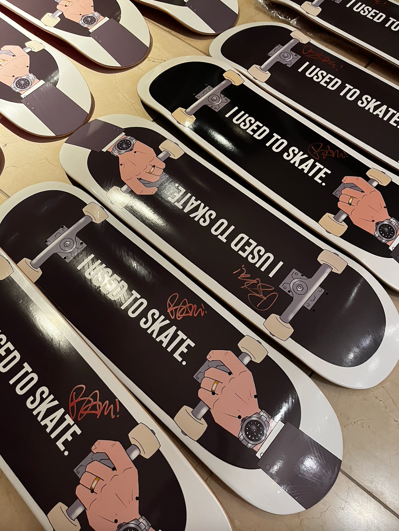 Limited Edition Bam Margera Autographed 'I Used to Skate' Mall Grab Board