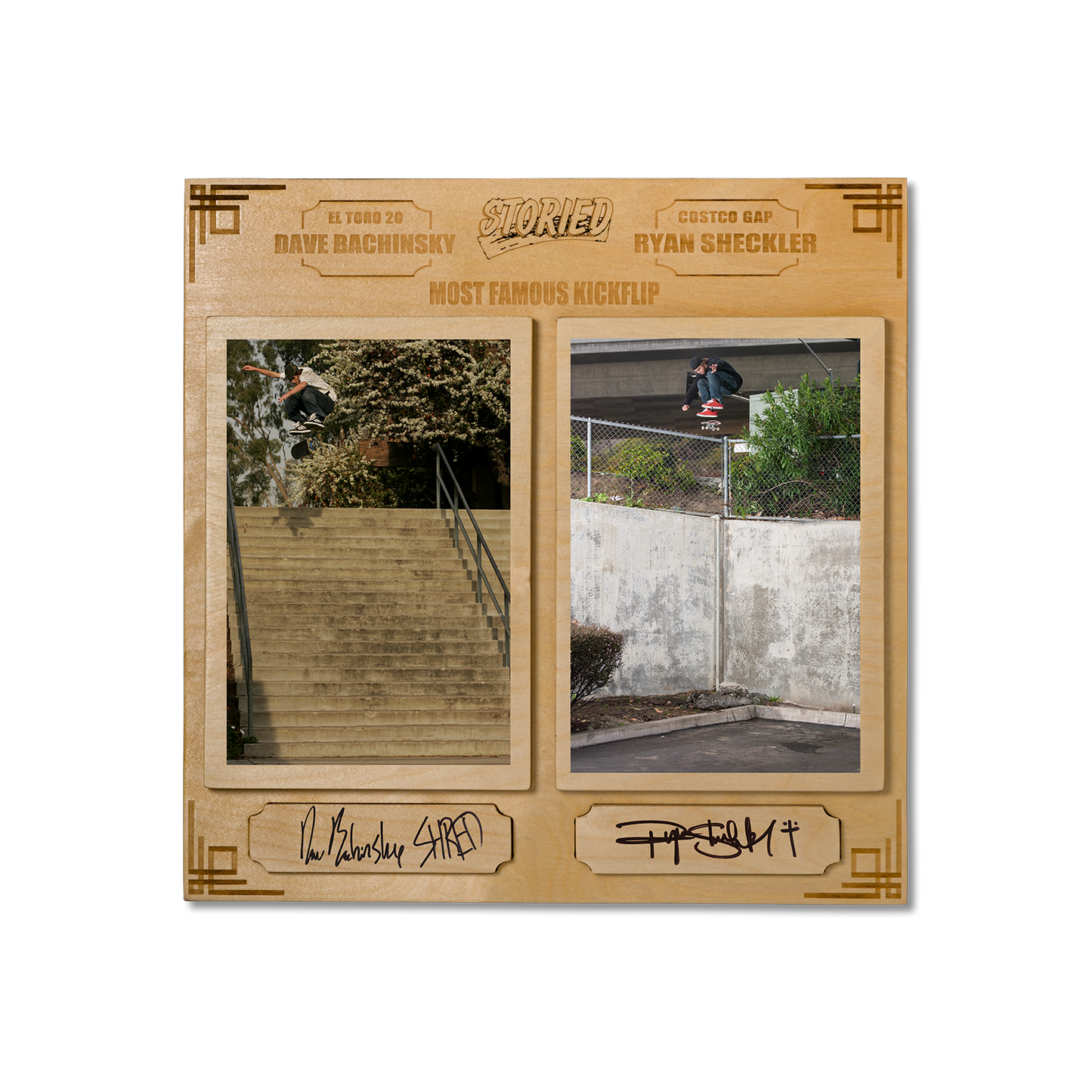 'Most Famous Kickflip' Limited Quantity Plaques Signed by Ryan Sheckler and Dave Bachinsky