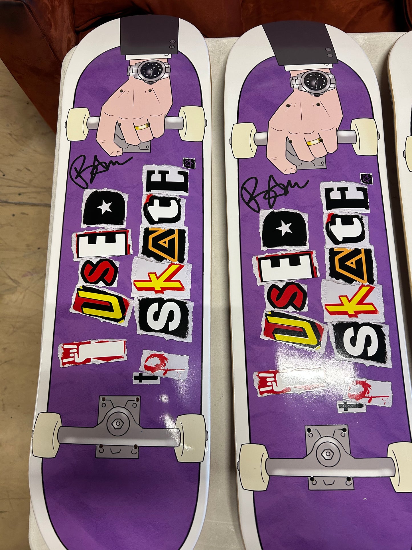 Limited Edition Bam Margera Autographed 'I Used to Skate' Mall Grab Board