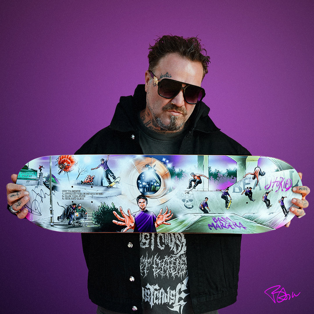 Official Bam Margera Autographed Skateboard Deck – 100% Skateboarder Limited Edition