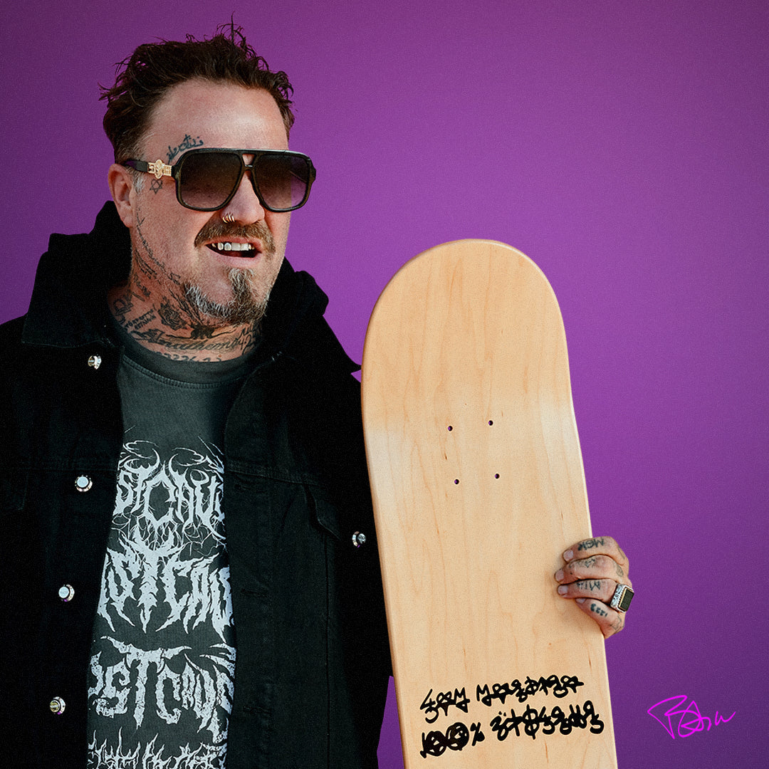 Official Bam Margera Autographed Skateboard Deck – 100% Skateboarder Limited Edition