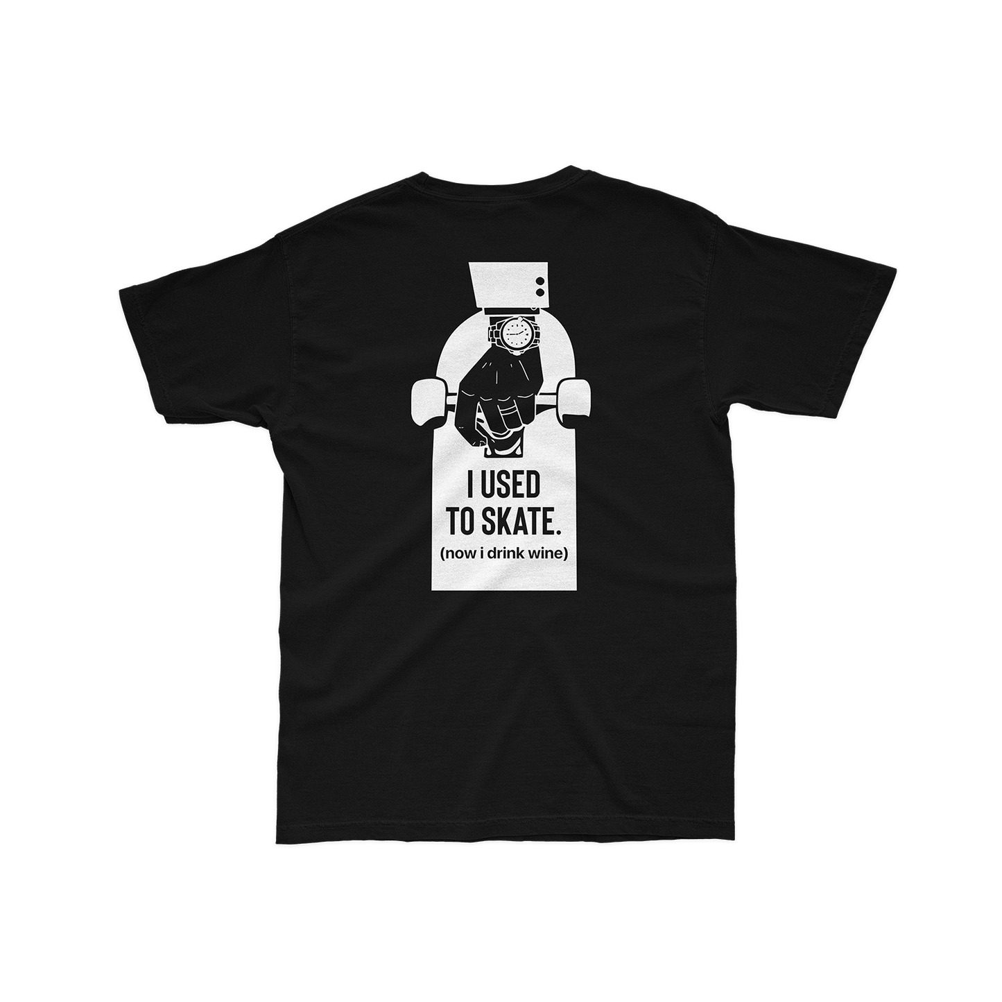 I Used To Skate Now I Drink Wine T-Shirt | Storied Skateboarding