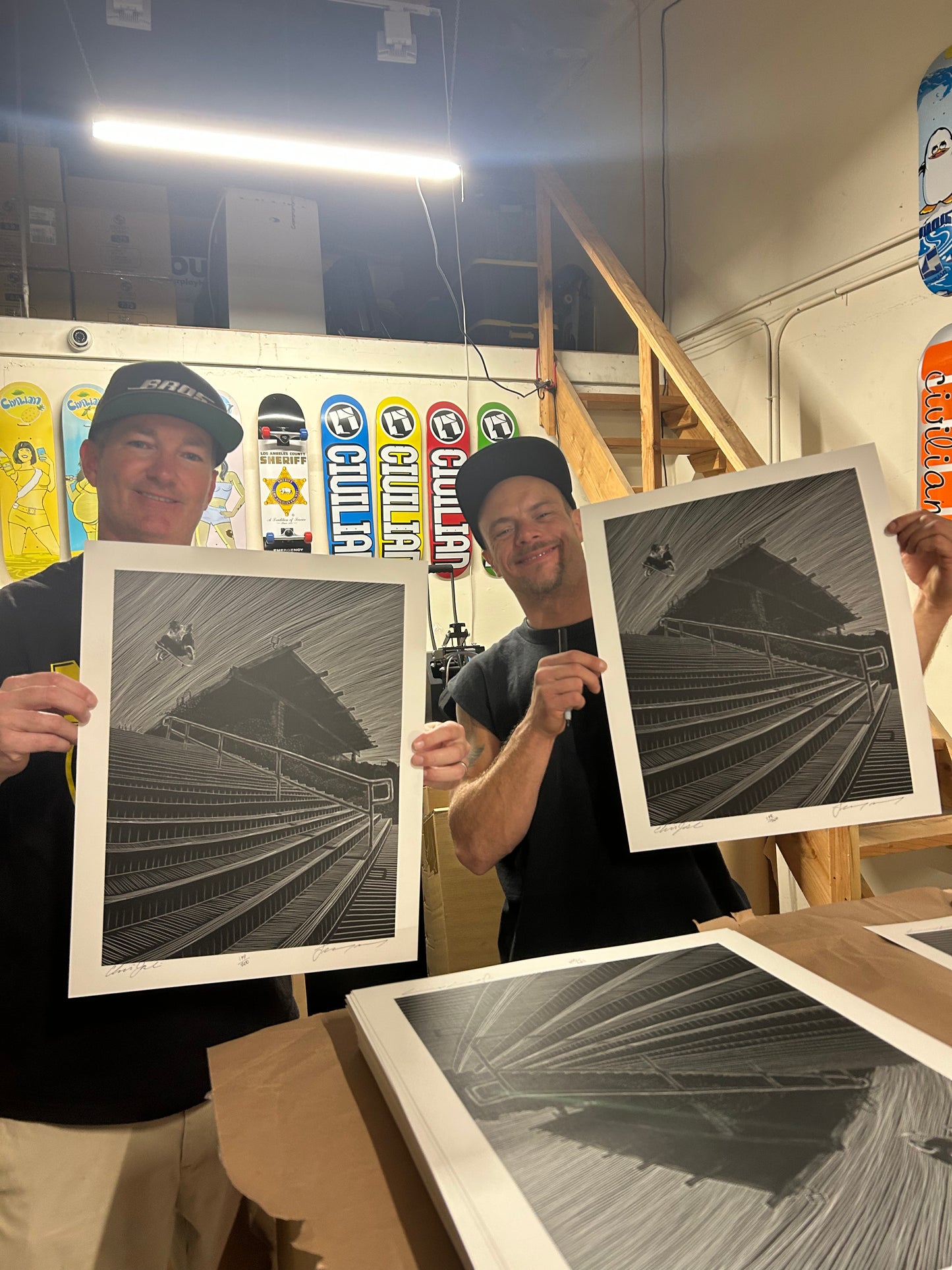 Baraja histórica autografiada y dibujada a mano de Jeremy Wray "Water Tower Ollie"