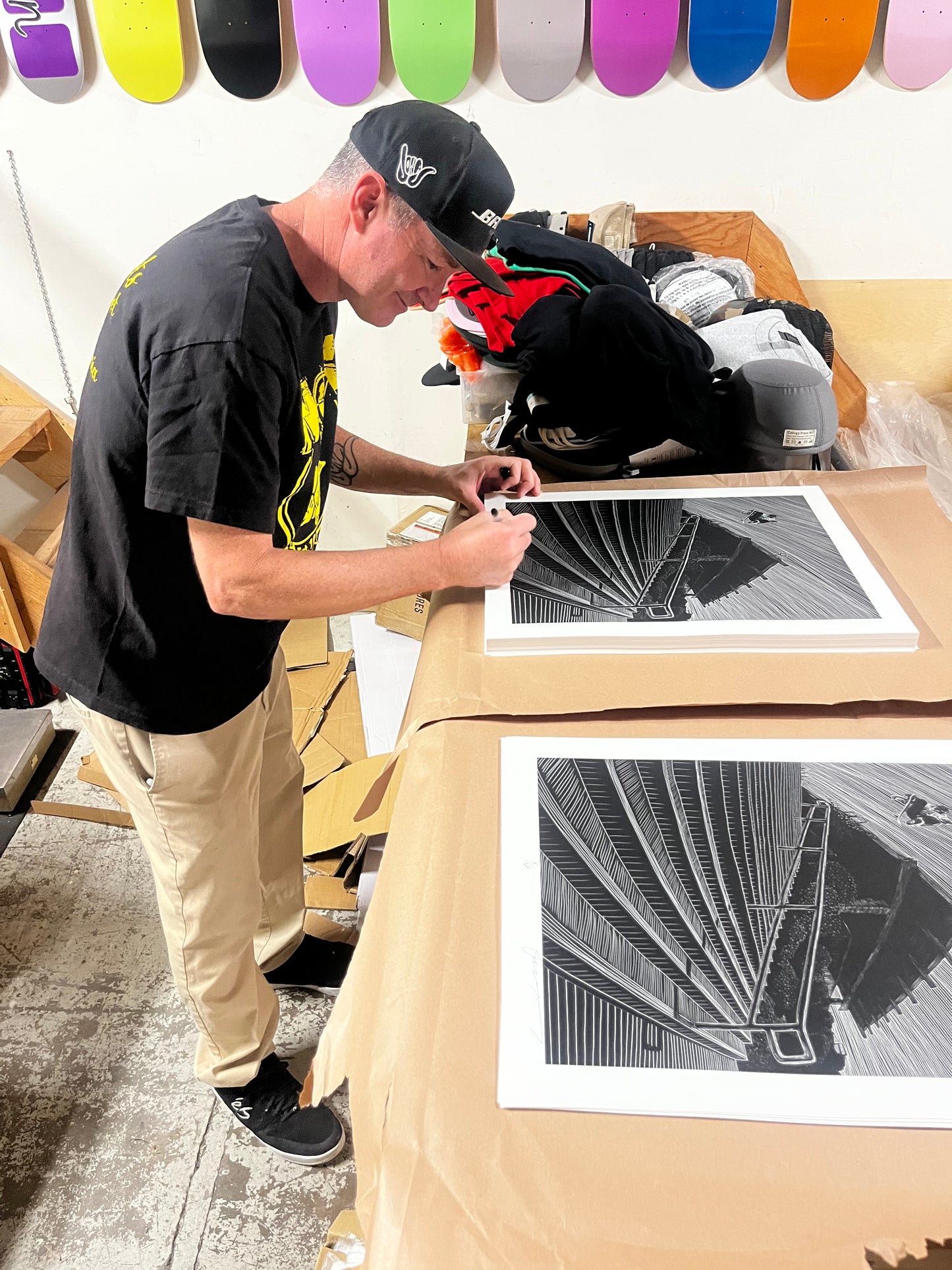 Baraja histórica autografiada y dibujada a mano de Jeremy Wray "Water Tower Ollie"