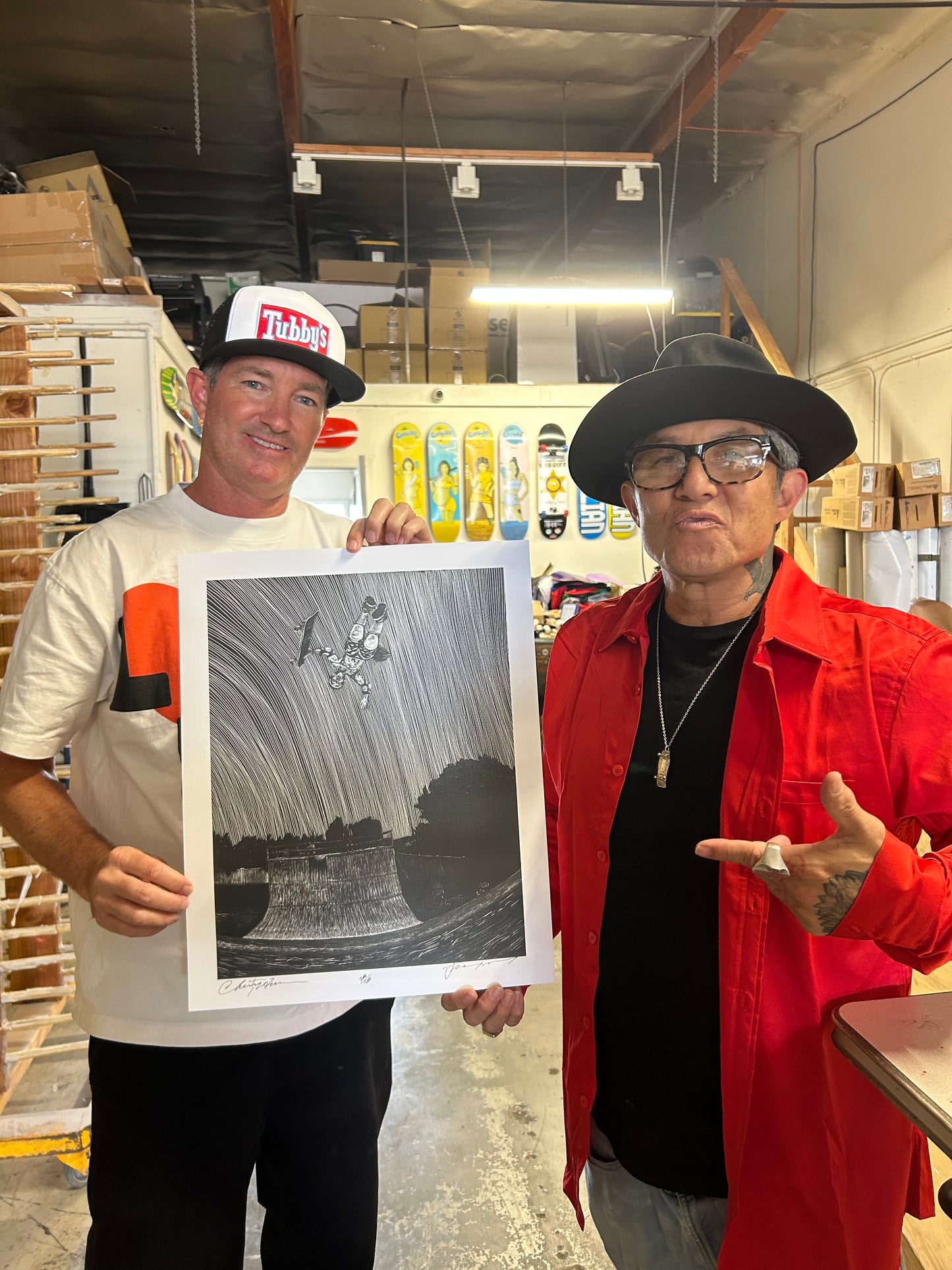 Baraja histórica autografiada y dibujada a mano de Jeremy Wray "Water Tower Ollie"