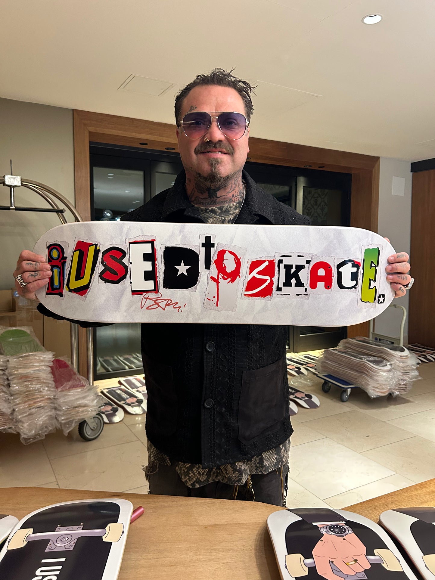 Limited Edition Bam Margera Autographed 'I Used to Skate' OG Board
