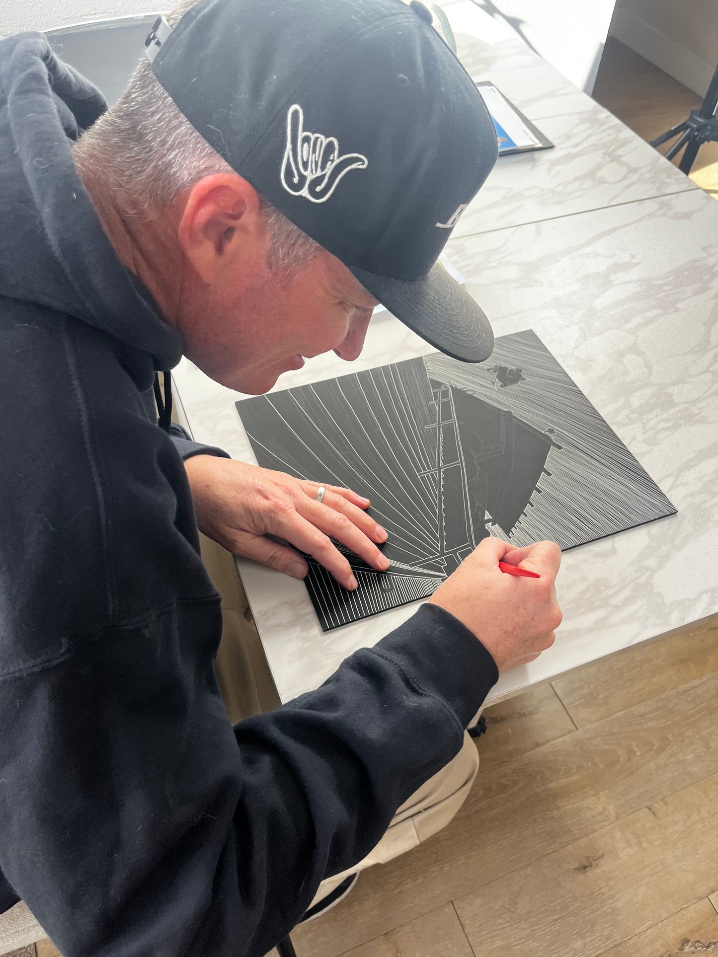 Baraja histórica autografiada y dibujada a mano de Jeremy Wray "Water Tower Ollie"