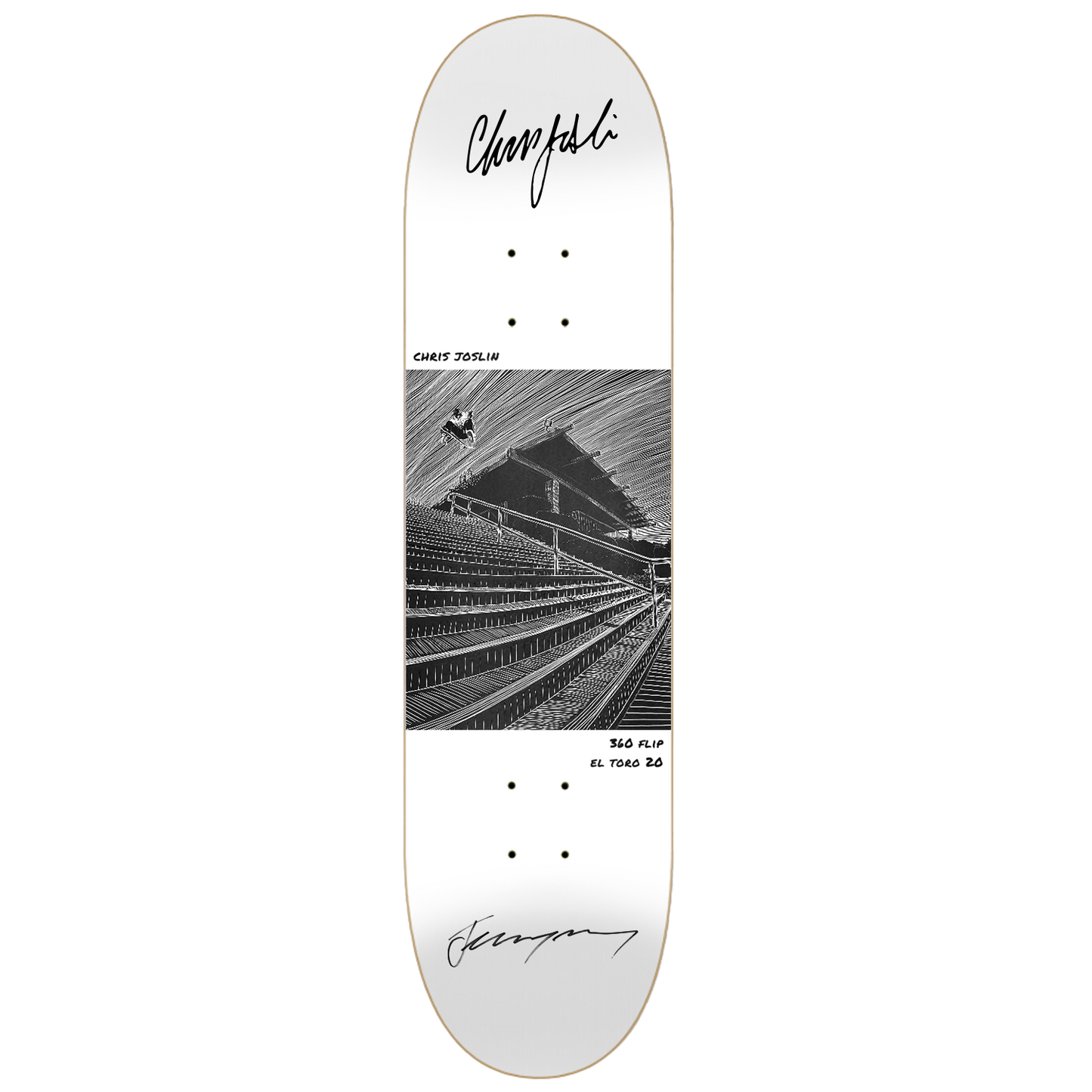 Baraja histórica autografiada y dibujada a mano de Jeremy Wray "Water Tower Ollie"