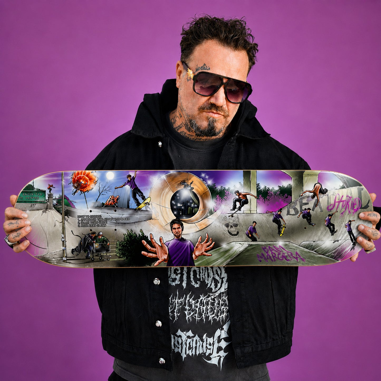 Bam Margera '100% Skateboarder' Bundle | Deck + Hoodie + Tee | Storied