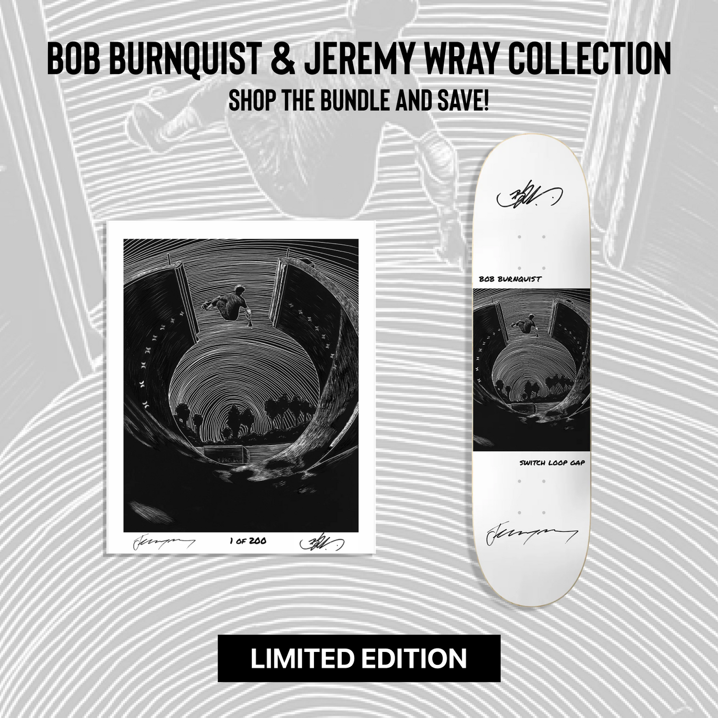 Burnquist Artist Series Bundle | Limited Edition Skateboard Deck & Print