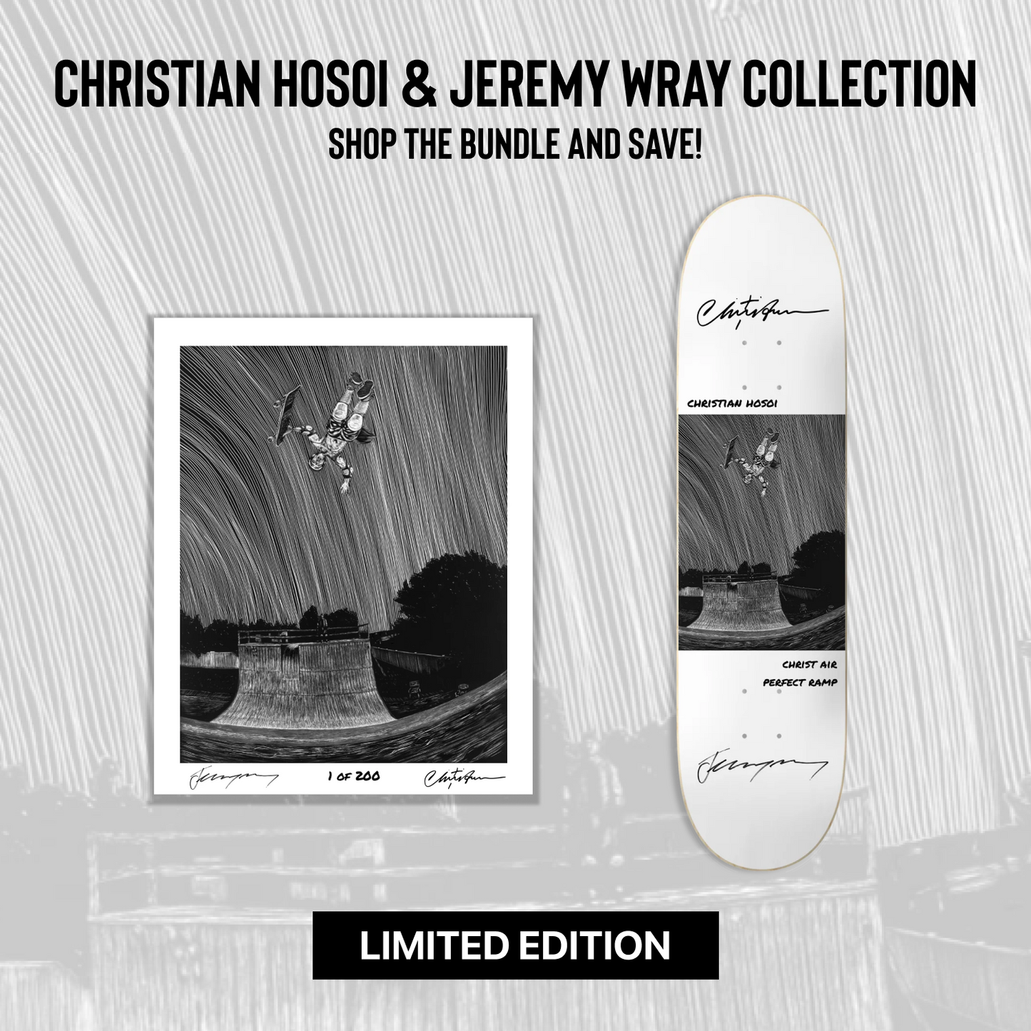 Hosoi Artist Series Bundle | Limited Edition Skateboard Deck & Print