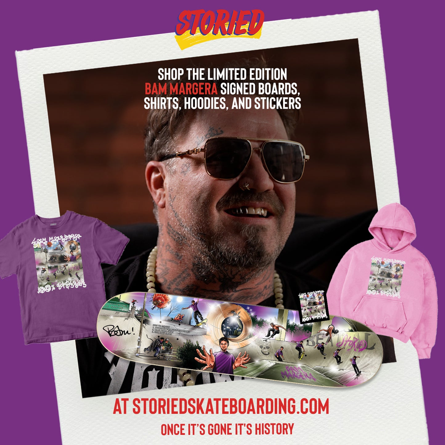 Bam Margera Capsule | Hand-Signed Deck + Hoodie + Tee | Storied
