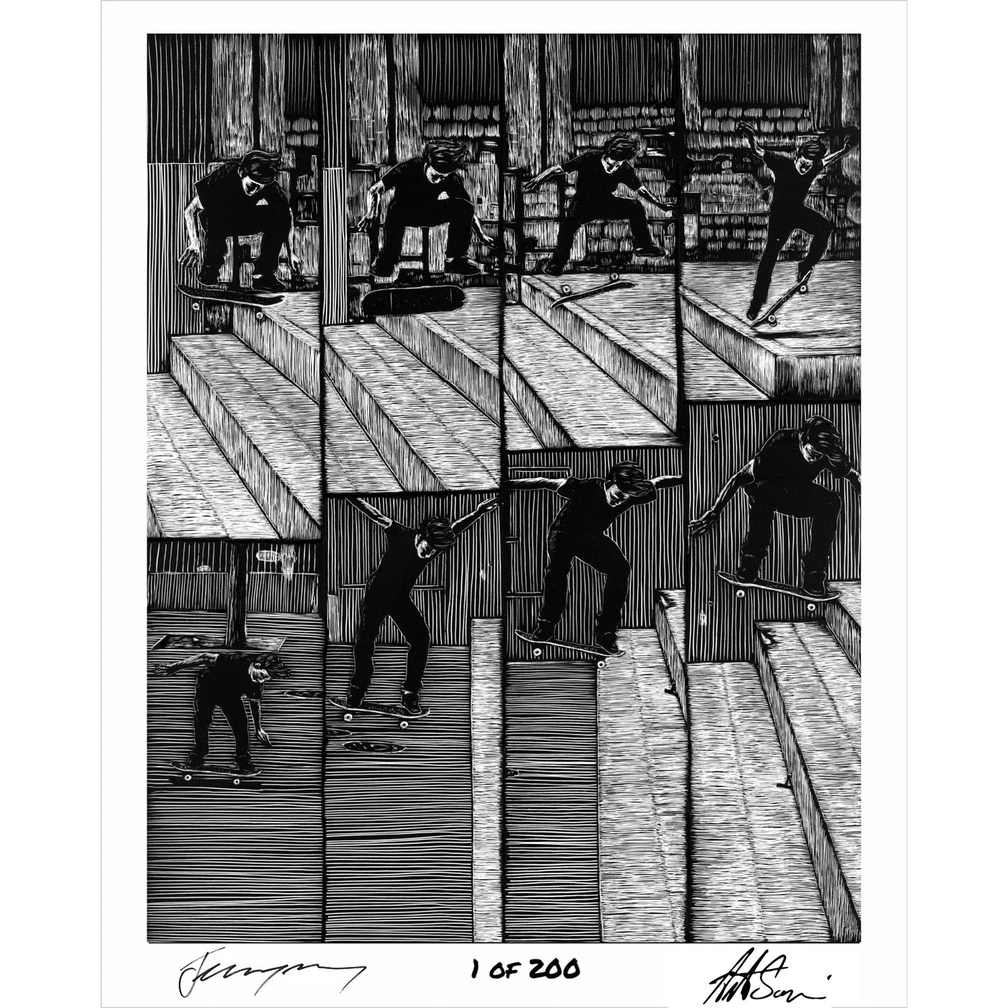 Arto Saari 'Fakie Flip MACBA' Autographed Lithographic Print – 16×20 | Jeremy Wray Artist Series