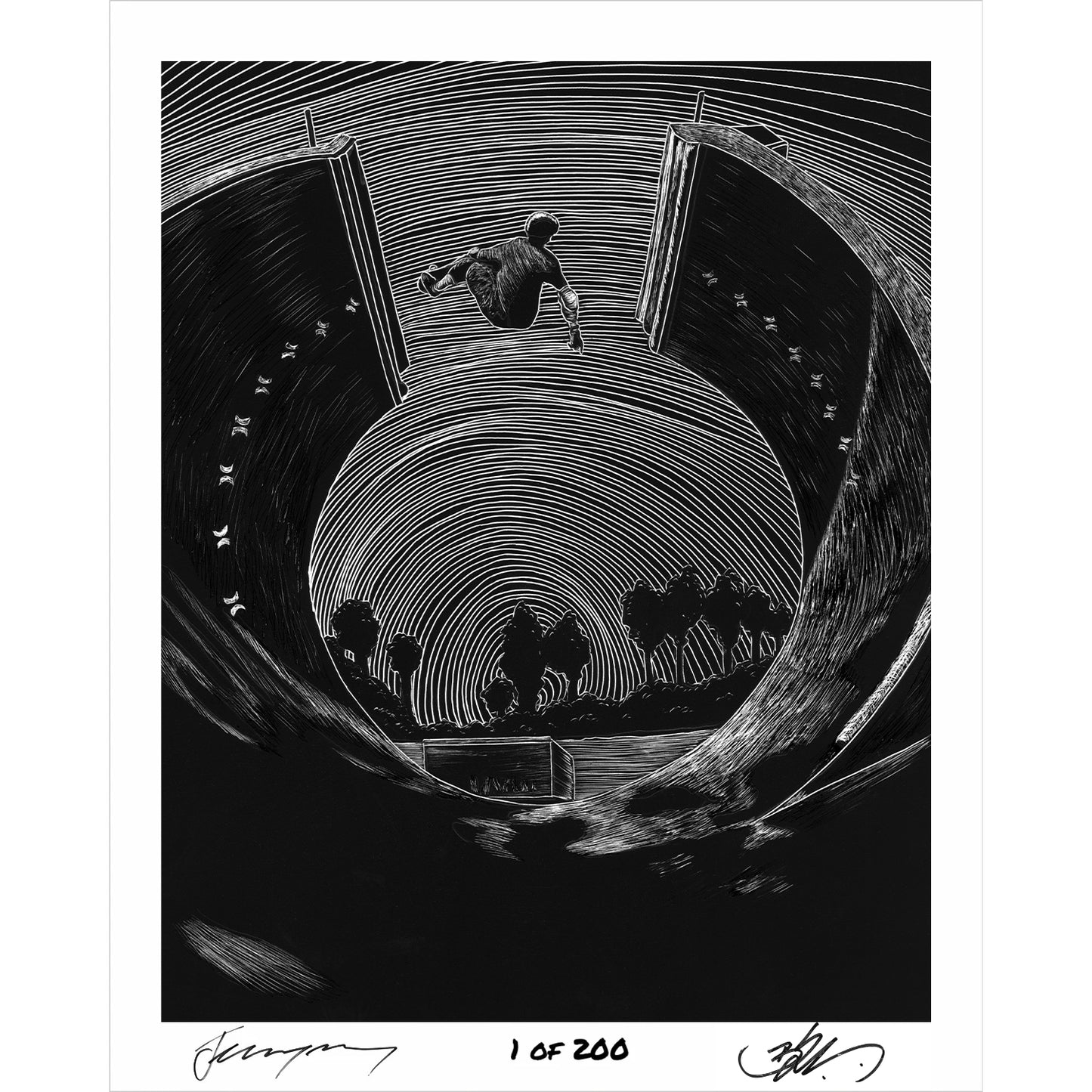 (Pre-Sale) Bob Burnquist 'Switch Loop Gap' Autographed Lithographic Print – 16×20 | Jeremy Wray Artist Series