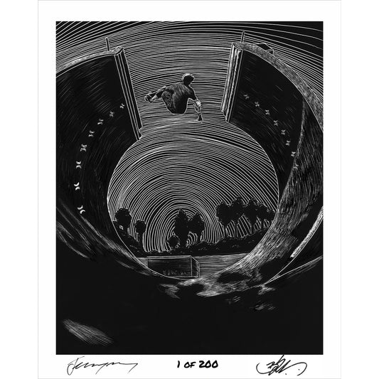 (Pre-Sale) Bob Burnquist 'Switch Loop Gap' Autographed Lithographic Print – 16×20 | Jeremy Wray Artist Series
