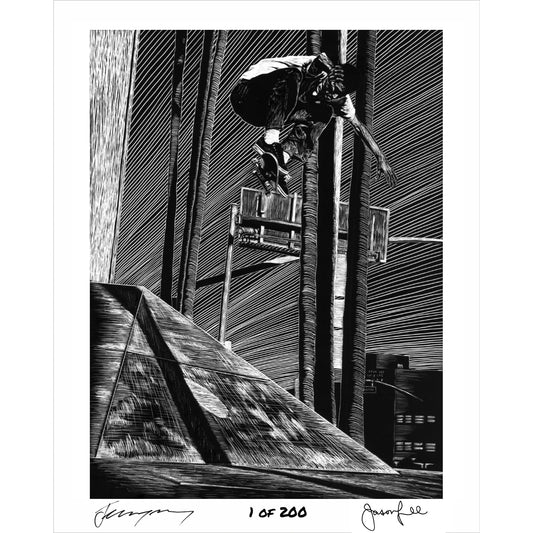 Jason Lee 'Backside Ollie Santa Monica' Autographed Lithographic Print – 16×20 | Jeremy Wray Artist Series