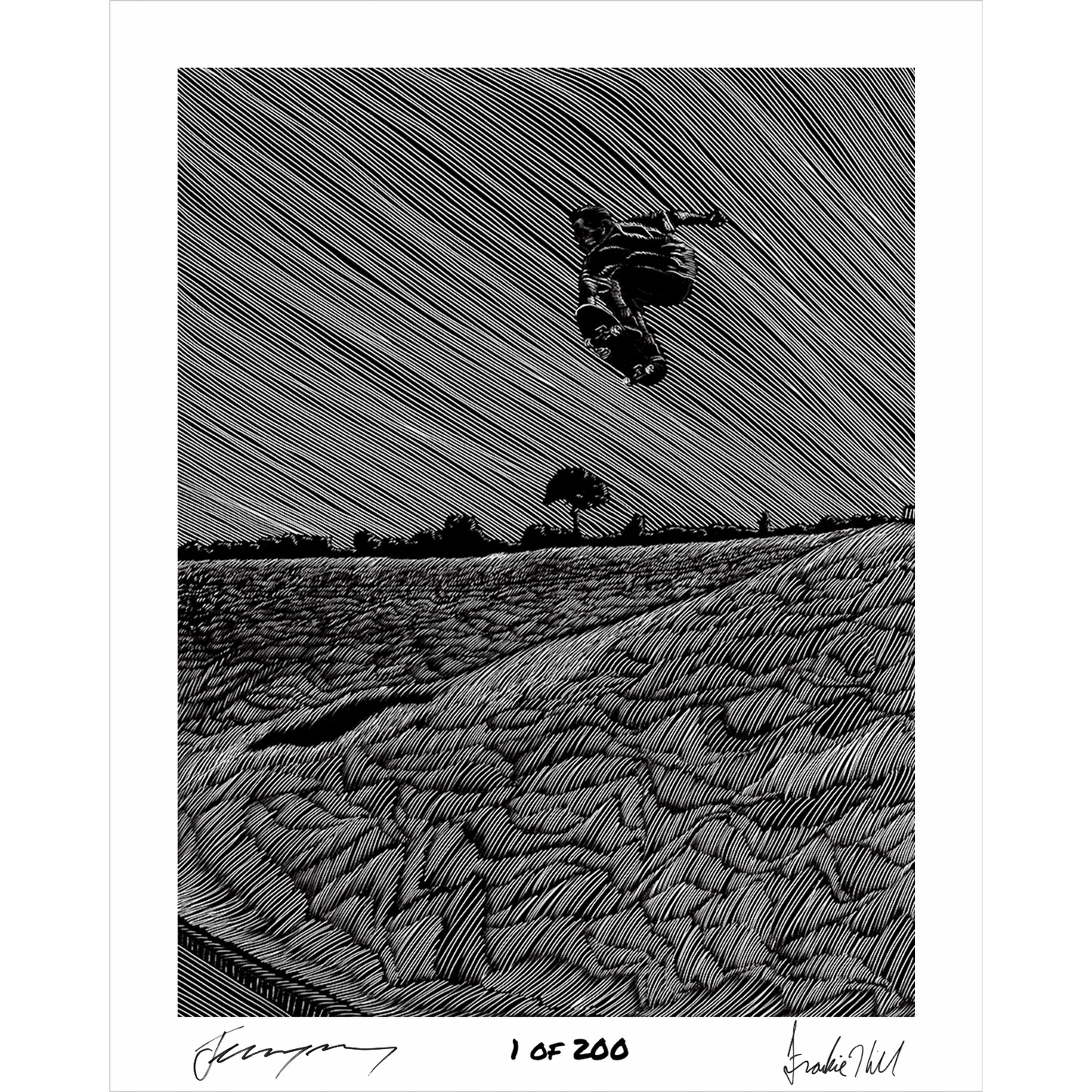 Baraja histórica autografiada y dibujada a mano de Jeremy Wray "Water Tower Ollie"