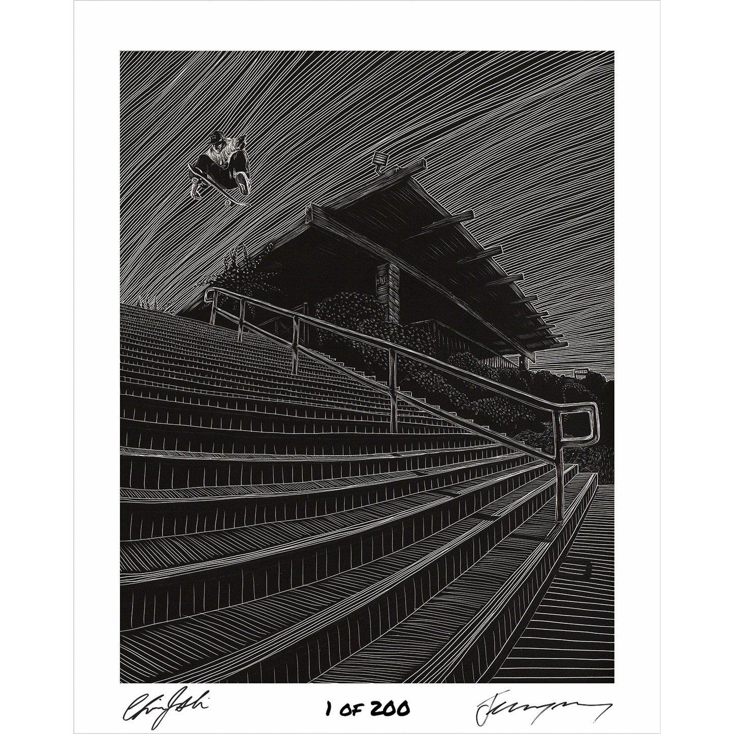 Baraja histórica autografiada y dibujada a mano de Jeremy Wray "Water Tower Ollie"