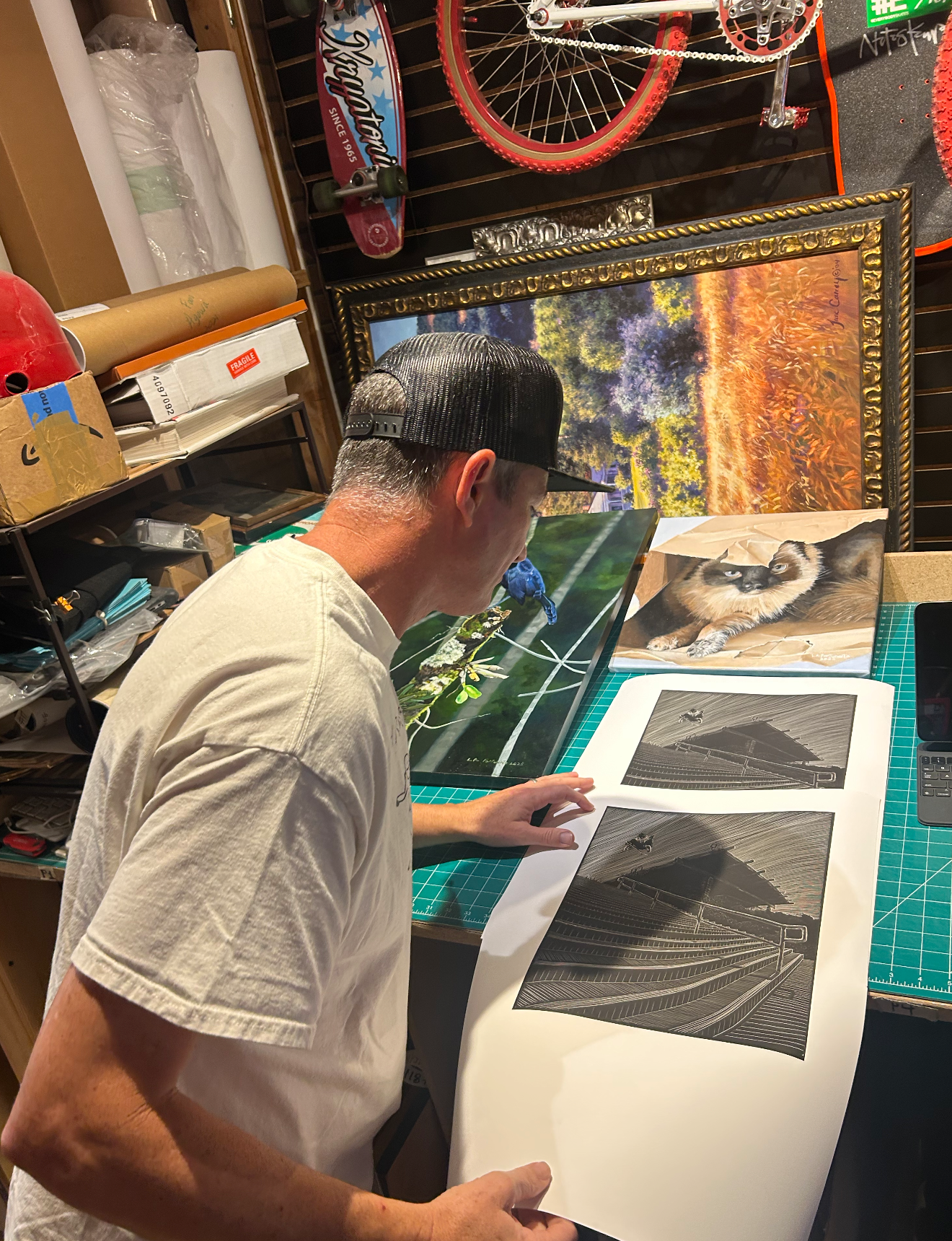 Baraja histórica autografiada y dibujada a mano de Jeremy Wray "Water Tower Ollie"