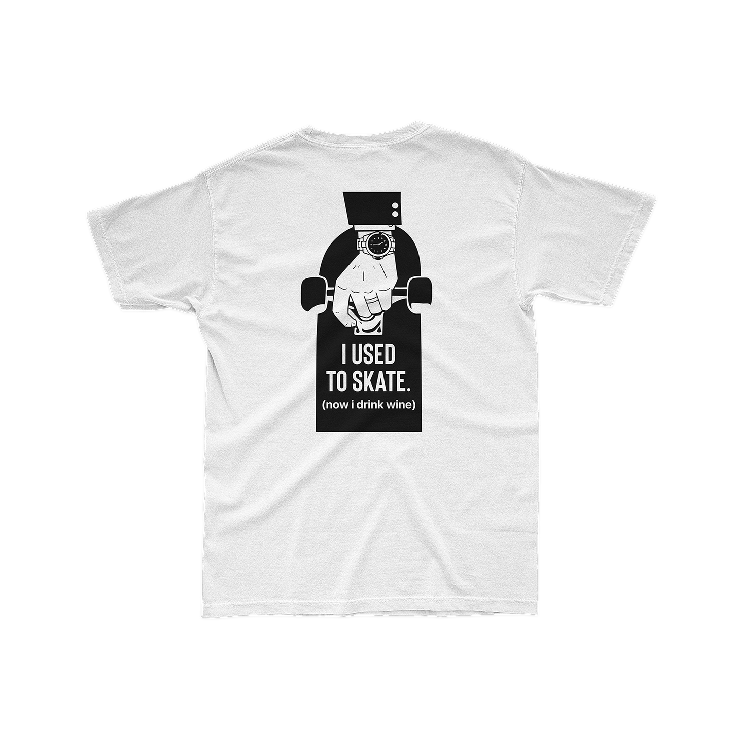 I Used To Skate Now I Drink Wine T-Shirt | Storied Skateboarding